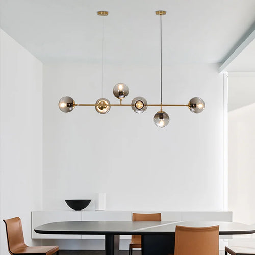 Lustre boule en verre moderne design - vue 10 sur 14