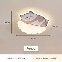 plafonnier mignon pour chambre d'enfant chiot chat panda moderne
