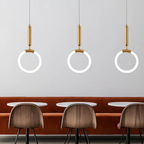 Suspension Anneau suspendu en or LED - vue 3 sur 16