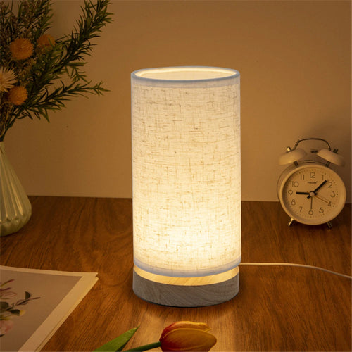 lampe de table en bois massif au style chaleureux et simple - vue 4 sur 5