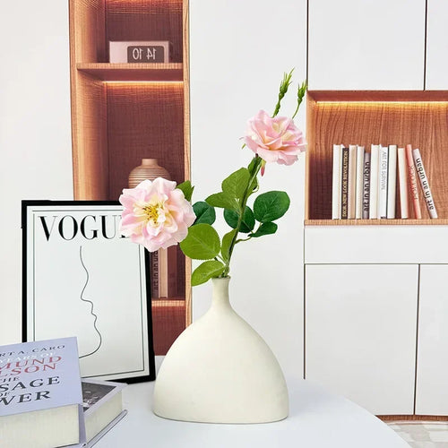 fleurs artificielles deux têtes roses décoration élégante pour intérieur - vue 5 sur 10