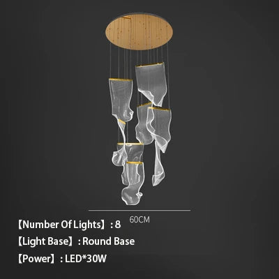 lustre en acrylique à led design pour décoration intérieure moderne - vue 14 sur 14