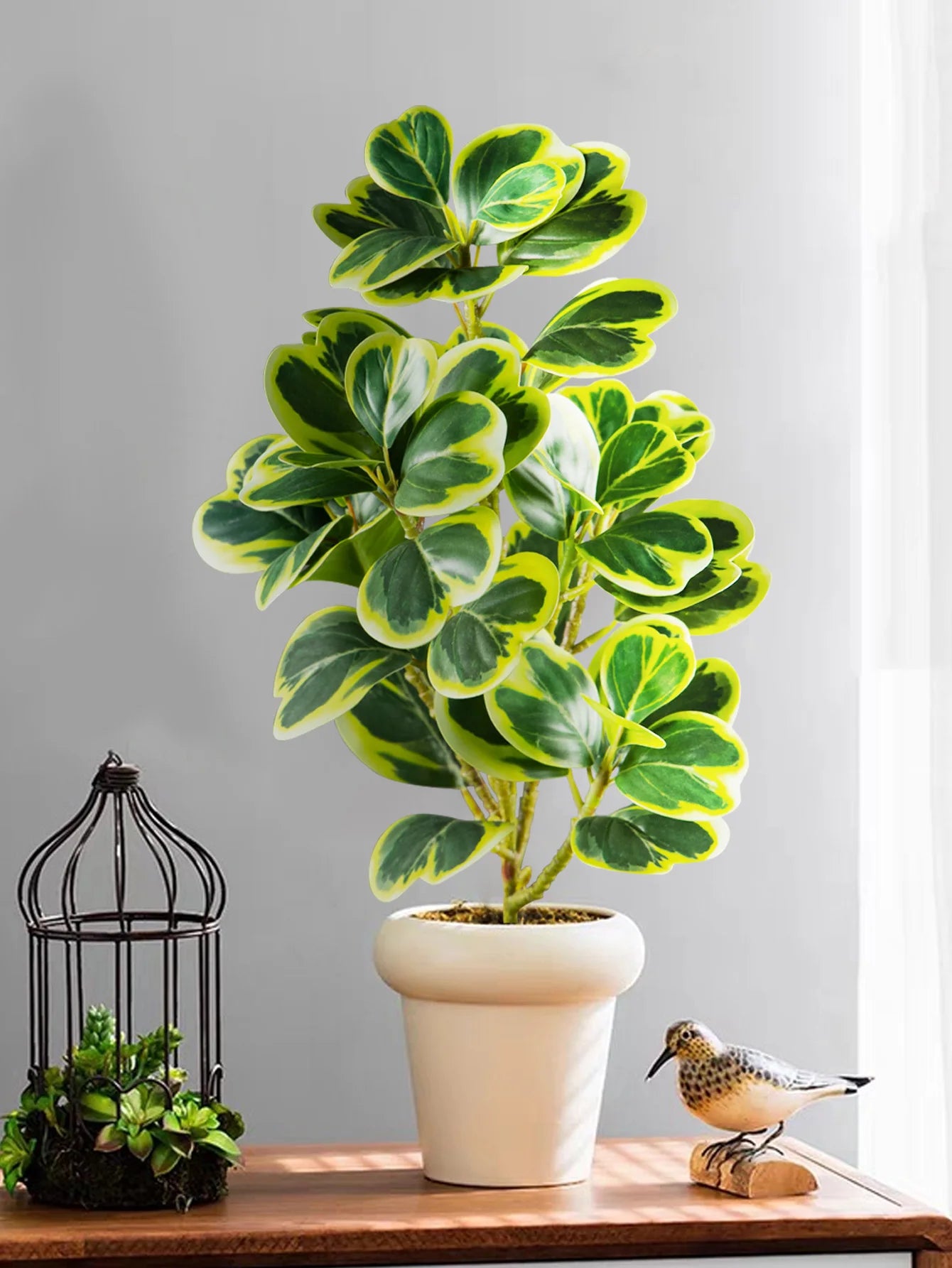 petites plantes artificielles feuilles de cœur décoration intérieure et extérieure - vue 2 sur 9