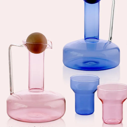 Bouilloire verre nordique 1500ml avec tasses maison - vue 4 sur 7