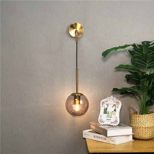 applique murale led vintage post-moderne boule de verre nordique - vue 3 sur 15