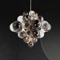 lustre nordique créatif en fer et bulles de verre