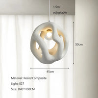 suspension wabi-sabi design haut de gamme en résine led