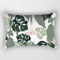housse de coussin rectangulaire imprimée fleurs tropicales 30x50 cm