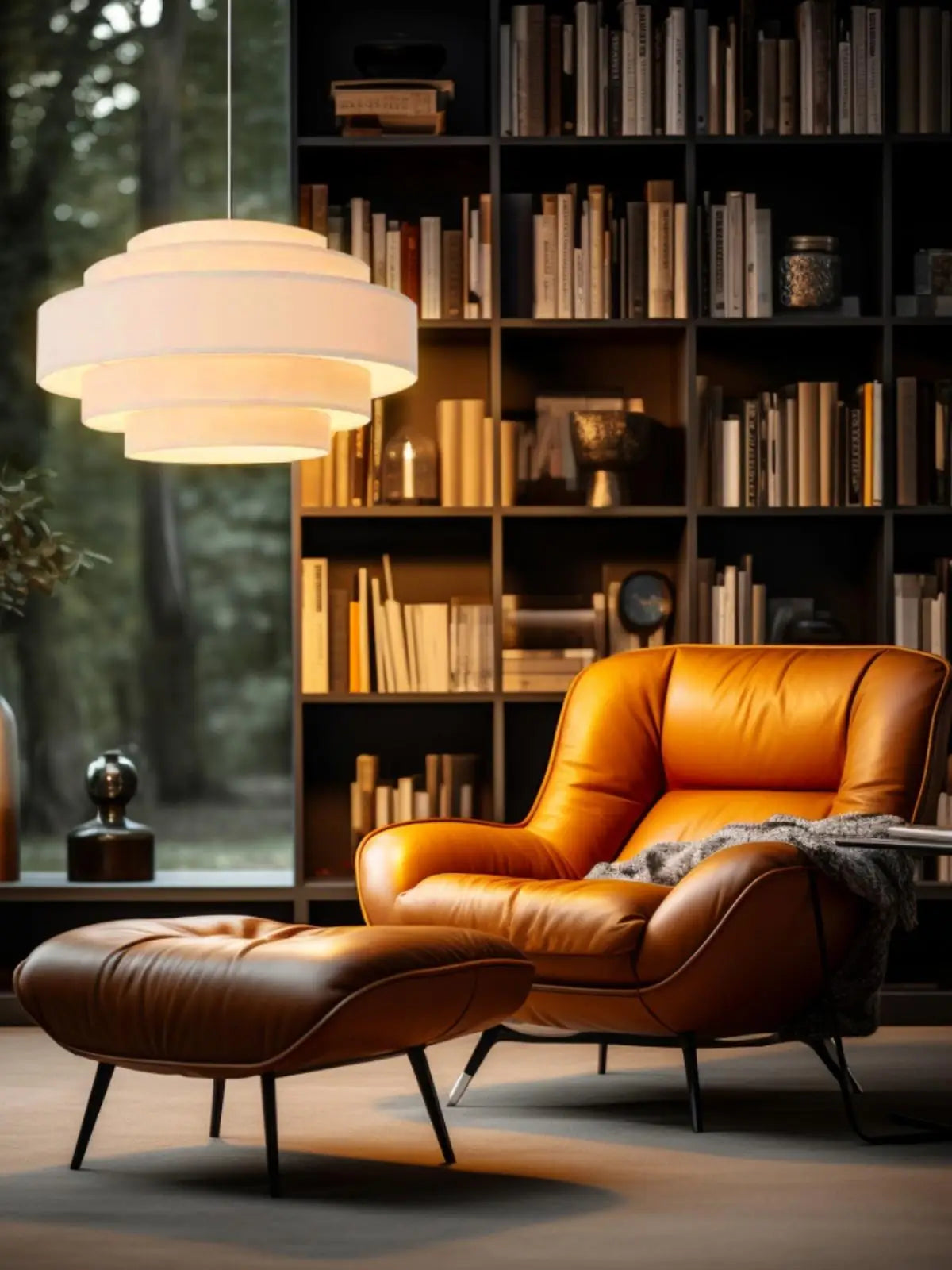 lustre à led en tissu style wabi sabi pour décoration intérieure - vue 6 sur 12