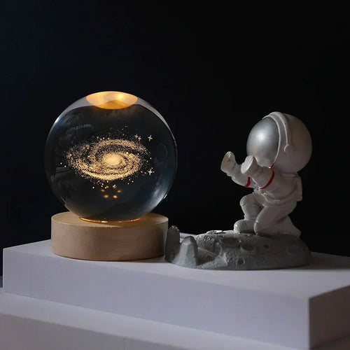 boule de cristal 3D système solaire planète lumineuse cadeau passionnés espace - vue 11 sur 10