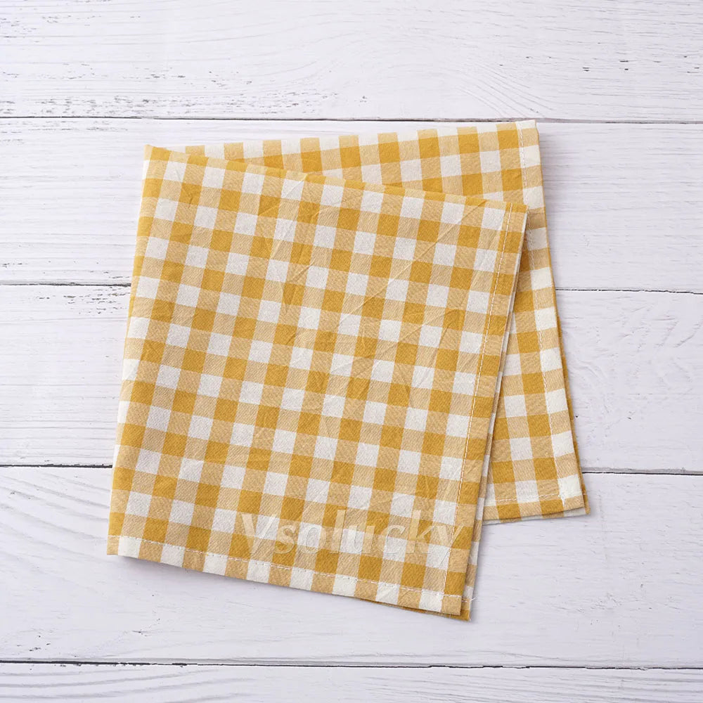 Serviette de table coton vichy 42x42 style champetre