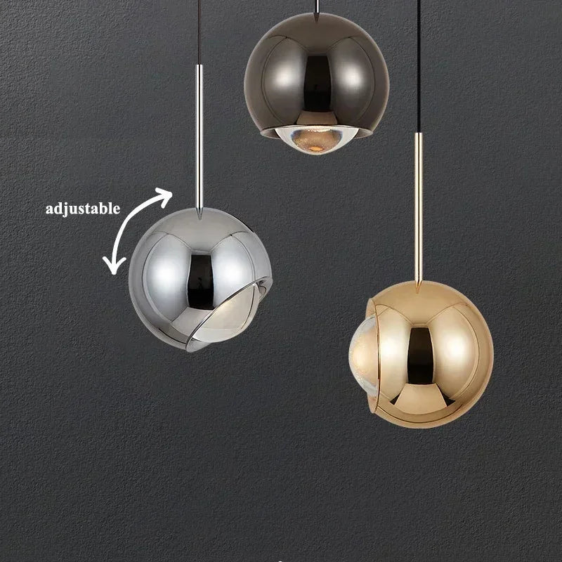 Suspension LED boule ronde moderne avec angle réglable - vue 6 sur 20