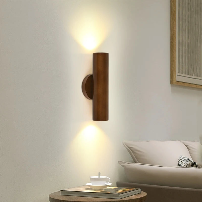 applique murale led moderne en bois pour décoration intérieure et extérieure - vue 3 sur 8