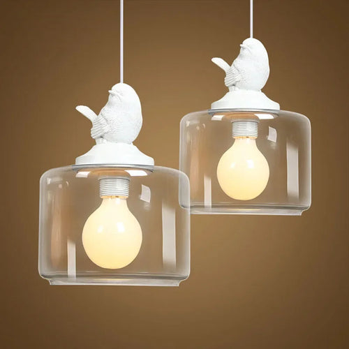 Suspension moderne créatif oiseau led en verre - vue 5 sur 8