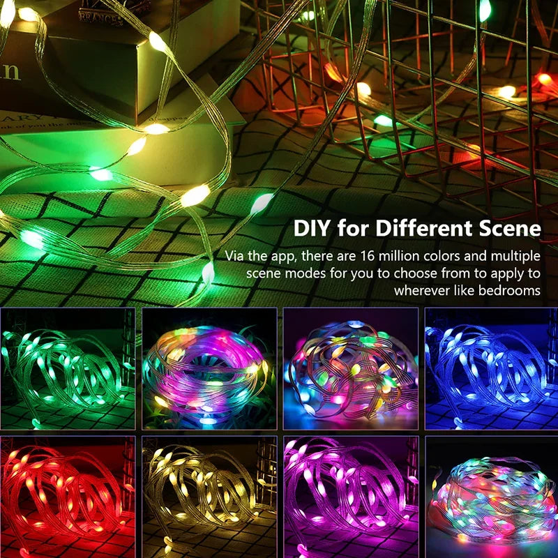 guirlande lumineuse led intelligente bluetooth pour fêtes et décorations - vue 3 sur 12