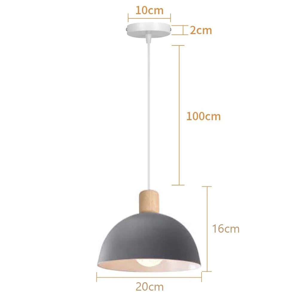 lustre nordique led en bois pour décoration maison - vue 11 sur 13