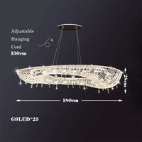 lustre créatif élégant en cristal transparent pour intérieur