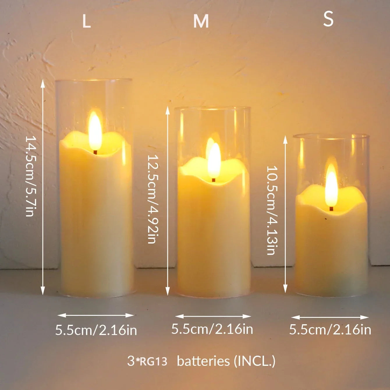 lot de 6 bougies led sans flamme en verre pour mariage et noël - vue 6 sur 9