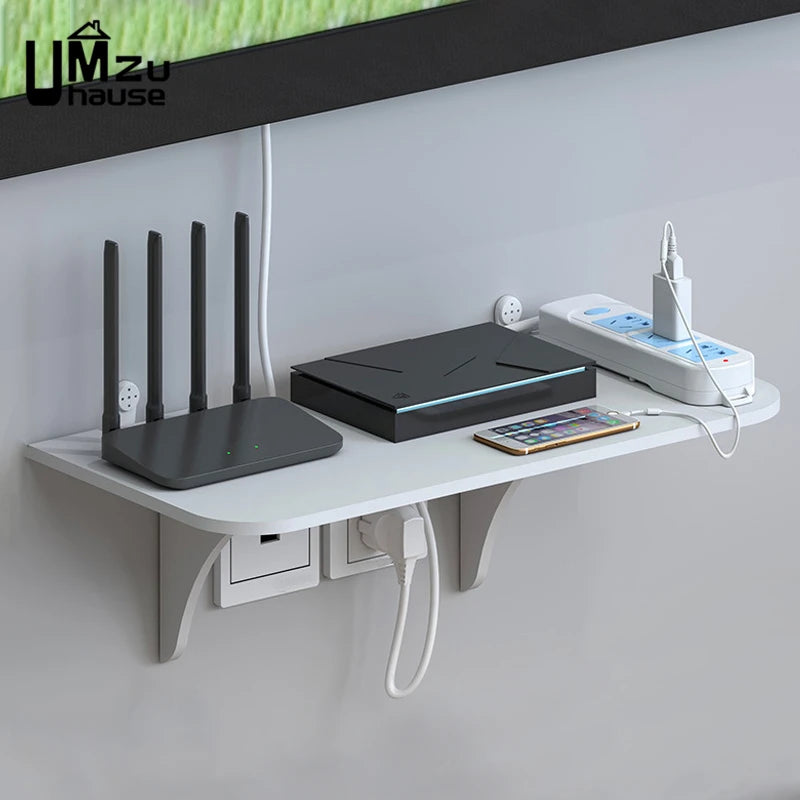 étagère flottante pour routeur et accessoires de rangement mural - vue 1 sur 8