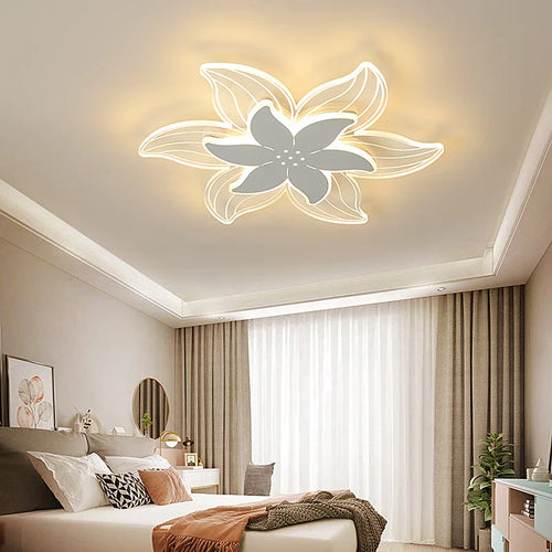 plafonnier led art déco fleuri pour bureau et étude - vue 8 sur 8