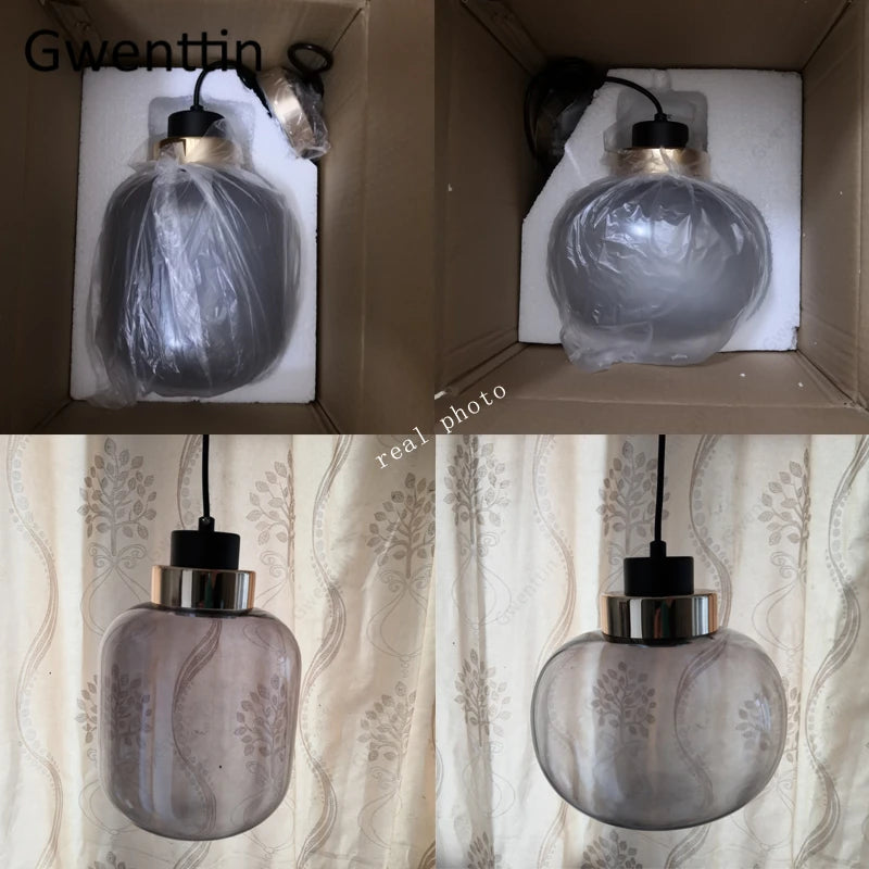 suspension moderne en verre pour décoration intérieure nordique - vue 4 sur 8