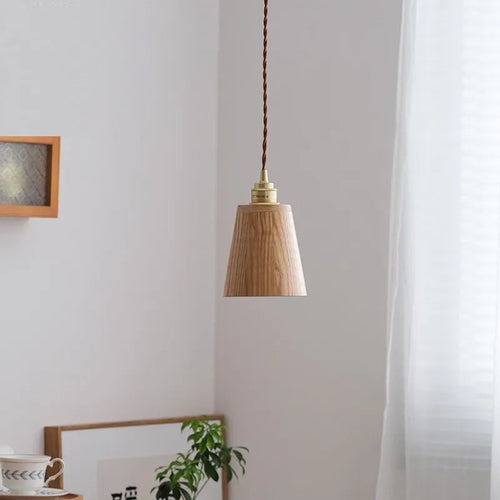 loft bois led suspension abat-jour moderne décoration maison éclairage - vue 5 sur 8