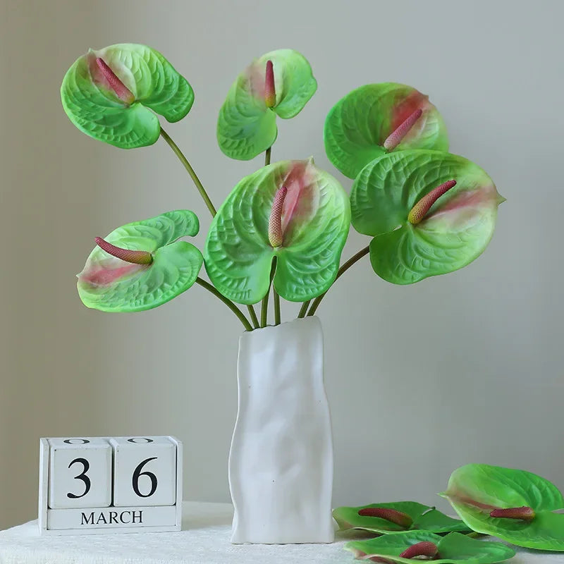 décoration de jardin feuilles artificielles anthuriums pour extérieur - vue 4 sur 10