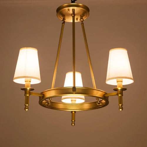 Lustre rond en cuivre complet pour chambre à coucher - vue 3 sur 12