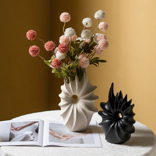 vase en céramique pour herbe de pampa décoration nordique fleurs séchées - vue 2 sur 8