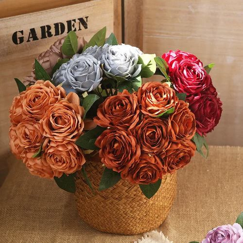 bouquet de roses artificielles décoration intérieure et extérieure fleurs faux - vue 5 sur 18