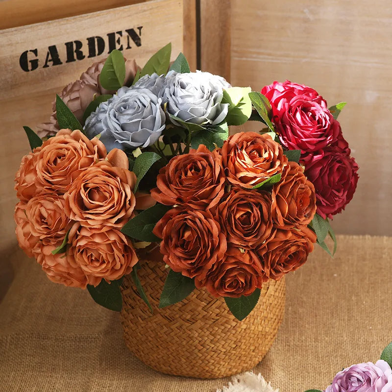bouquet de roses artificielles décoration intérieure et extérieure fleurs faux - vue 4 sur 18