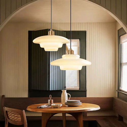 lampe suspendue moderne en verre led décorative nordique - vue 5 sur 9