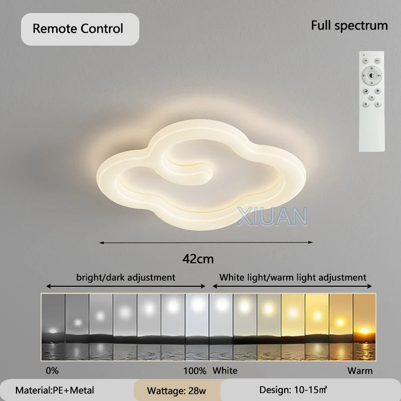 lustre scandinave nuage blanc avec télécommande optionnelle led - vue 16 sur 16