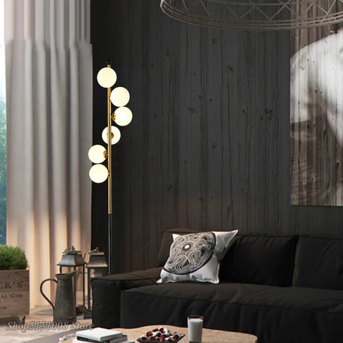 Lampadaire nordique Simple avec boule de verre - vue 5 sur 6
