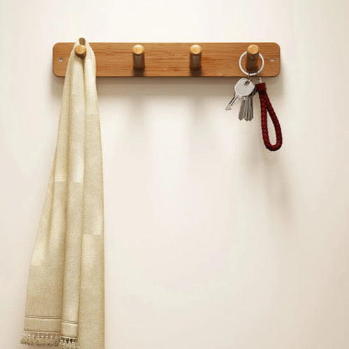 portemanteaux en bambou double couche pour rangement créatif - vue 4 sur 10