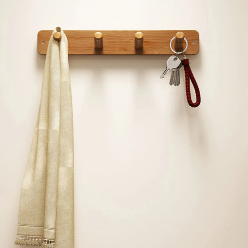 portemanteaux en bambou double couche pour rangement créatif - vue 3 sur 10