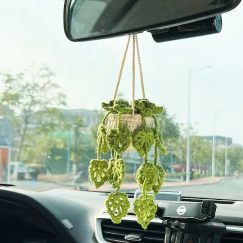 crochet suspendu créatif pour décoration de voiture plante en pot - vue 33 sur 34