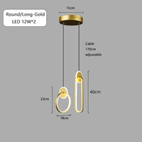 lustre long câble minimaliste suspendu rond 2022