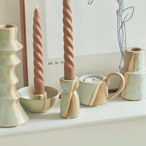 bougeoir en céramique nordique pour décoration et mariage - vue 2 sur 15