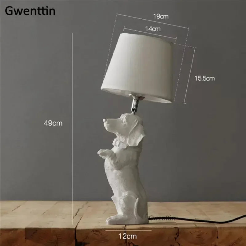 lampe de table moderne pour chiot en résine décorative - vue 15 sur 16