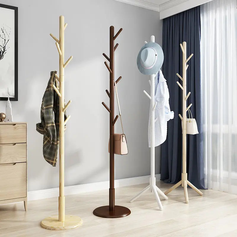 porte-manteau vertical en bois massif pour vêtements et accessoires - vue 3 sur 14