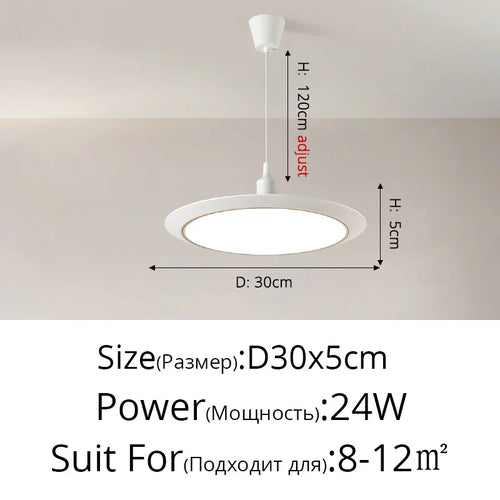 lustre led ultra-mince trois-preuve circulaire moderne minimaliste - vue 21 sur 22