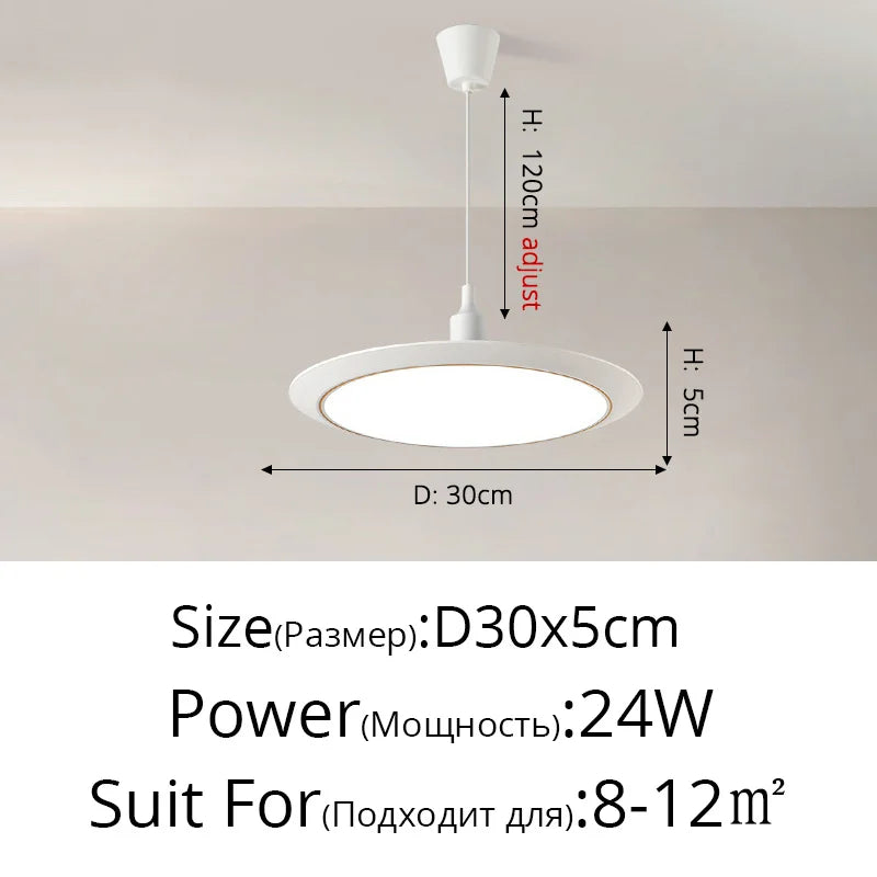 lustre led ultra-mince trois-preuve circulaire moderne minimaliste - vue 21 sur 22
