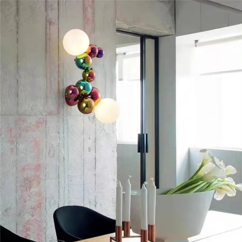 applique murale en verre design postmoderne lumineuse et colorée - vue 5 sur 8