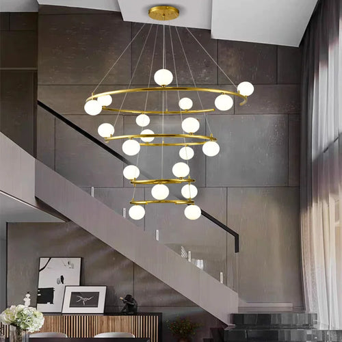 lustre créatif en fer et verre tendance pour décoration intérieure - vue 3 sur 16