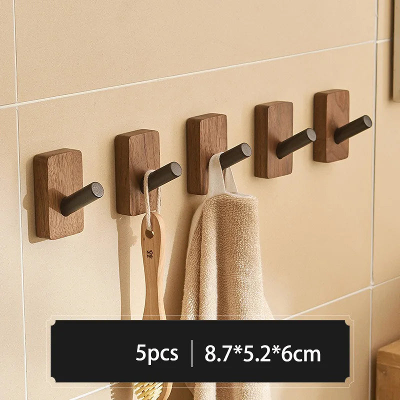 crochets muraux en bois massif pour vêtements et accessoires - vue 8 sur 15