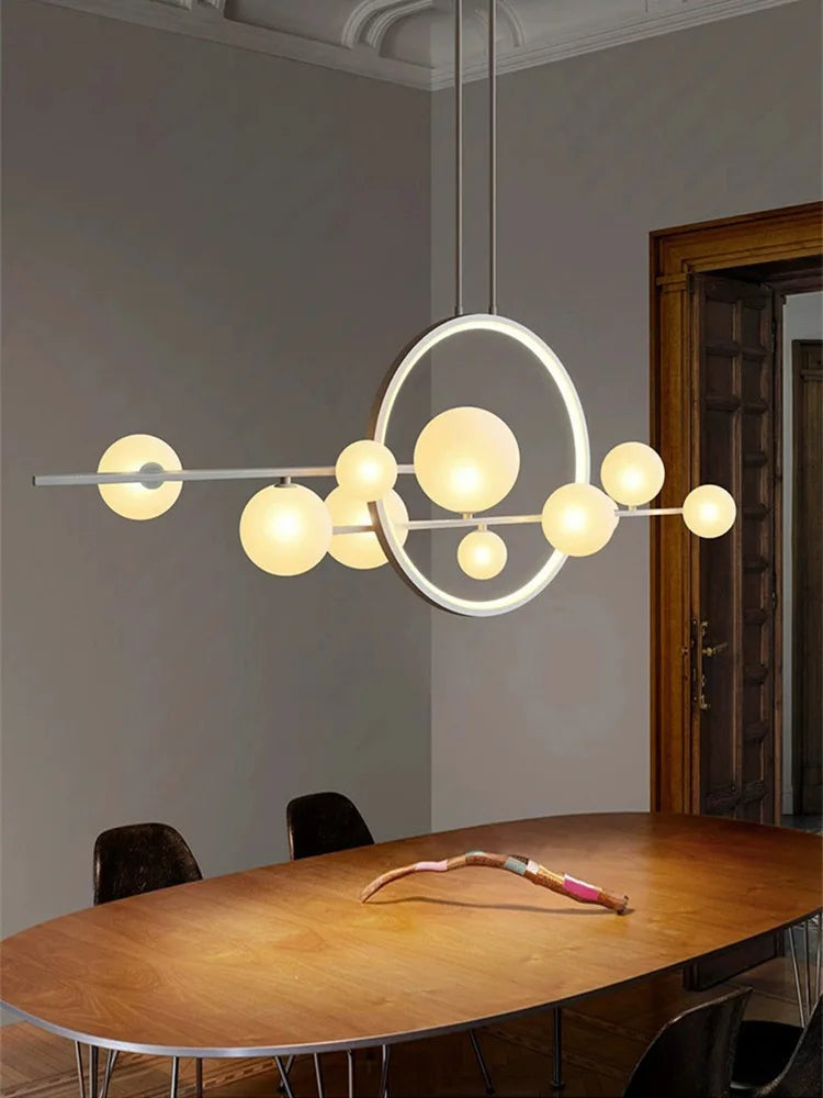 Nordic creative G9 LED dining room chandelier Modern industrial style living room, kitchen island home decoration chandelier - vue 2 sur 13