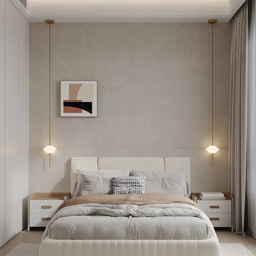 lampe led suspendue en verre moderne avec fil métallique réglable - vue 5 sur 10