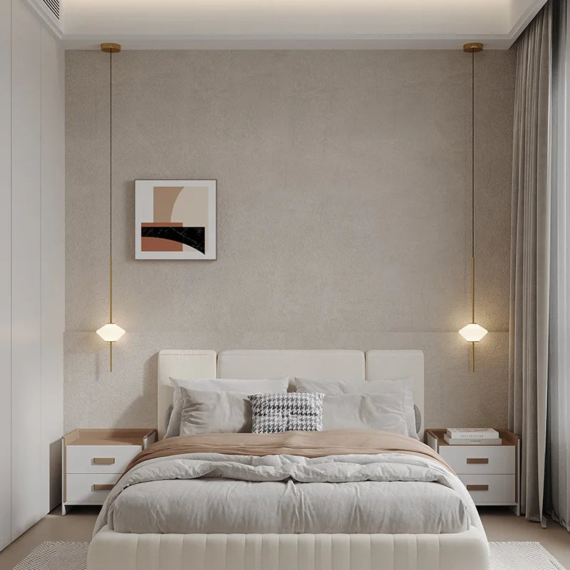 lampe led suspendue en verre moderne avec fil métallique réglable - vue 4 sur 10
