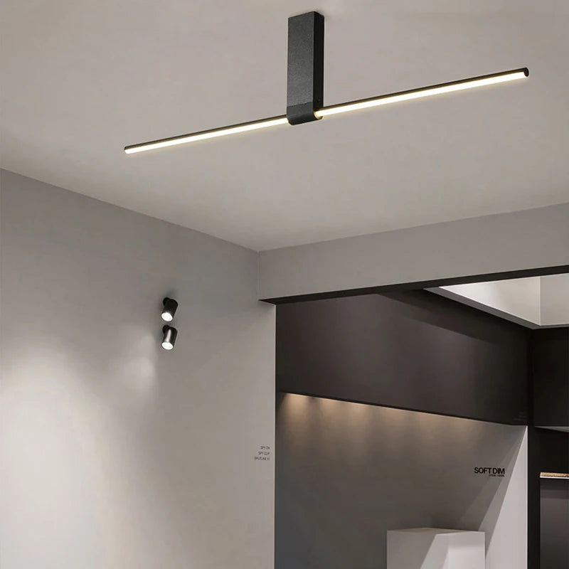 lampes de plafond minimalistes longues pour divers espaces - vue 5 sur 12